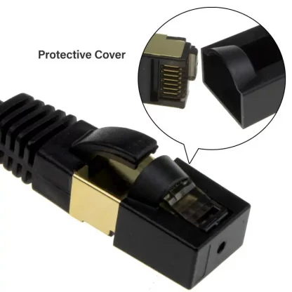 CAT8.1 Ethernet Cable RJ45 SFTP Shielded 2000MHz High Speed 40Gbps 20m Black - Image 4