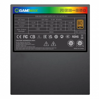 GM850 850W Modular RGB Gold 80 Plus 14cm RGB Fan - Image 6