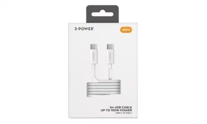 USB 3.1 Type C Charging & Data Transfer Cable 20V 5A 100W White 1m - Image 3