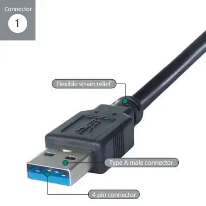 USB A to 2 x 3.5mm Stereo Jack Adapter A Male to 2 x 3.5mm Female - Image 3
