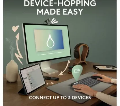 Logitech Pebble Keys 2 K380s. Keyboard form factor: Mini. Keyboard style: Straight. Device interface: RF Wireless + Bluetooth - Image 5