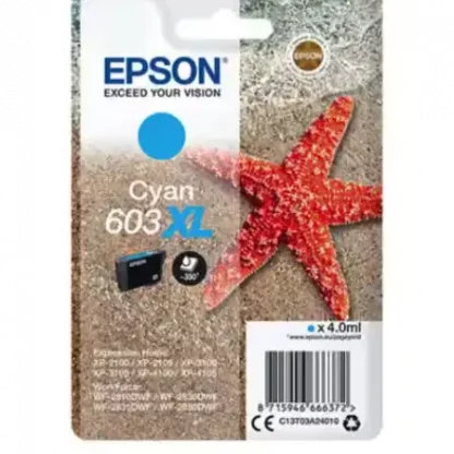 Epson 603XL Original Ink Cartridge - Single Pack - Cyan - Inkjet - Extra Large Yield - 350 Pages