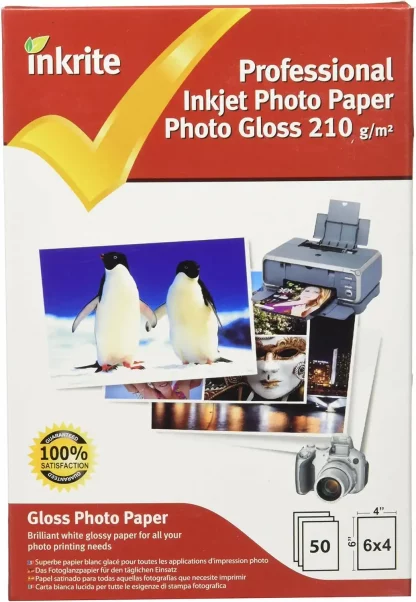 Inkrite PhotoPlus Professional Paper Photo Gloss 210gsm 6x4 (50 sheets)