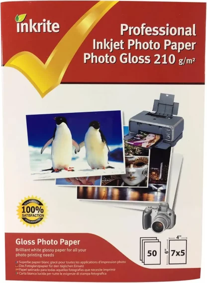 Inkrite PhotoPlus Professional Paper Photo Gloss 210gsm 7x5 (50 sheets)