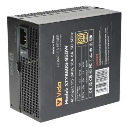 Vida 850W Heracles Black ATX 3.1 Gaming PSU, 80+ Gold, Fully Modular, 14cm Ultra-Quiet FDM Fan, Flat Black Cables, PCIe 5.1, Power Lead Not Included - Image 7