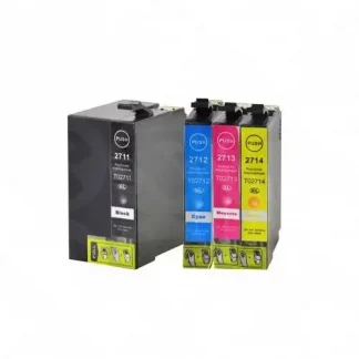 Set of 4 Compatible Epson 27XL (T2716) High Yield Black, Cyan, Magenta & Yellow Inkjet Cartridges