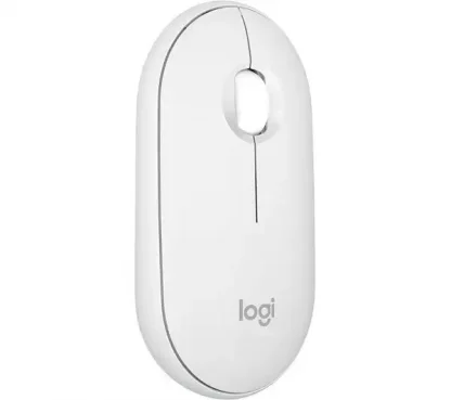 Logitech Pebble 2 M350S Mouse - Bluetooth - Optical - 3 Button(s) - Tonal White - Wireless - 10 m - 4000 dpi - Scroll Wheel