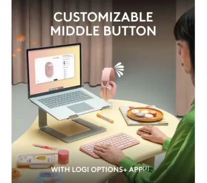 Logitech Pebble 2 M350S Mouse - Bluetooth - Optical - 3 Button(s) - Tonal White - Wireless - 10 m - 4000 dpi - Scroll Wheel - Image 5