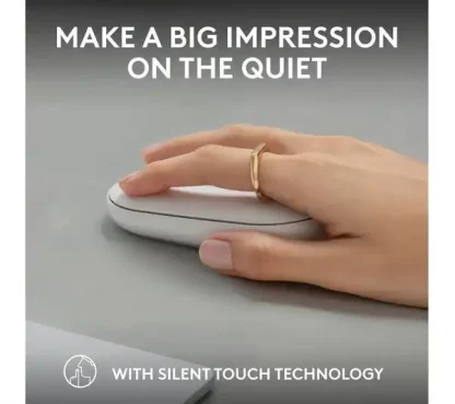 Logitech Pebble 2 M350S Mouse - Bluetooth - Optical - 3 Button(s) - Tonal White - Wireless - 10 m - 4000 dpi - Scroll Wheel - Image 6
