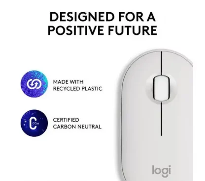 Logitech Pebble 2 M350S Mouse - Bluetooth - Optical - 3 Button(s) - Tonal White - Wireless - 10 m - 4000 dpi - Scroll Wheel - Image 11