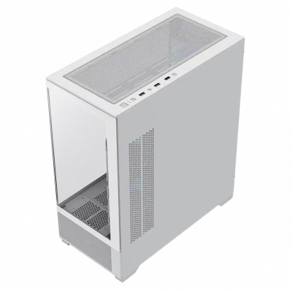 Vista White ATX Gaming Case with Tempered Glass Front and Side Panels with 3 x FN12A-C8I 120mm Infinity Fans Installed - Image 8