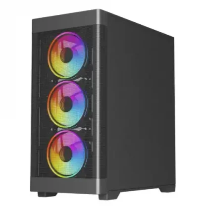 Vida Zephyr V2 Black ARGB Gaming Case w/ Glass Window, Micro ATX, 4x ARGB Fans, 6-Port PWM ARGB Fan Hub & Remote Control, Mesh Front - Image 10