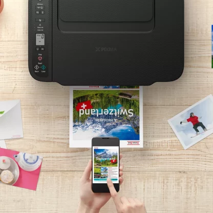 Canon PIXMA TS3750i Multifunction printer colour ink-jet
Versatile all-in-one functionality for printing, copying, and scanning
Support for various mobile printing options including Apple AirPrint and PIXMA Cloud Link
High printing resolution of 4800 x 1200 DPI for detailed documents and photos
User-friendly 1.5-inch LCD display for easy navigation - Image 8
