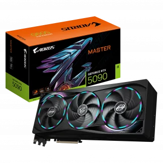 Gigabyte NVIDIA GeForce RTX 5090 AORUS MASTER 32G Graphics Card, 32GB GDDR7, 21760 CUDA Cores, 2655 MHz Core Clock, Triple Fan, RGB, 3x DisplayPorts / 1x HDMI Port