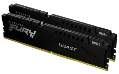 Kingston Technology FURY Beast 64GB 6000MT/s DDR5 CL30 DIMM (Kit of 2) Black EXPO. Component for: PC, Internal memory: 64 GB, Memory layout (modules x size): 2 x 32 GB, Internal memory type: DDR5, Memory clock speed: 3000 MHz, Memory form factor: 288-pin DIMM, CAS latency: 30, Product colour: Black