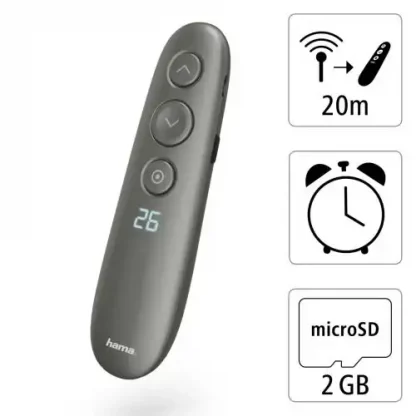 Hama Spot-Pointer Presenter, Digital Laser Pointer, Spot Illumination, Magnifier, Air Mouse, Timer, microSD, 20m Range - Image 4