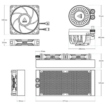 Arctic Liquid Freezer III Pro 240mm Liquid CPU Cooler, P12 Pro PWM Fans & PWM Controlled Pump, Black - Image 7