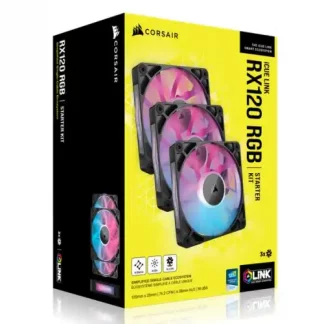 Corsair iCUE LINK RX120 RGB 12cm PWM Black Case Fans (3 Pack)
