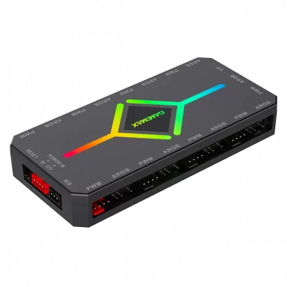 V4.0 ARGB PWM 9 Port Black Fan Hub With SATA Power and RF Remote - Image 3