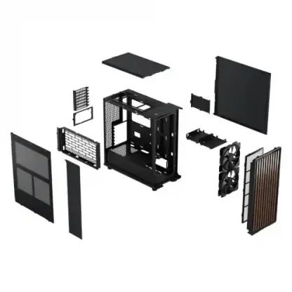 Fractal Design North Charcoal Black (Black Solid) Case, ATX, Fine Mesh Side, 2 Fans, USB-C, Walnut Front - Image 11