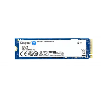 Kingston NV3 (SNV3S/2000G) 2TB NVMe SSD, M.2 Interface, PCIe Gen4, 2280, Read 6000 MB/s, Write 5000 MB/s