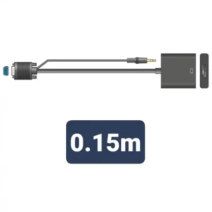 VGA Plug and 3.5mm Audio Jack to HDMI Socket Adapter Kit With USB Power Cable - Image 6