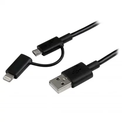Data / Power lead  iphone lightining AND micro USB connector
