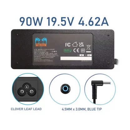 Powergoat laptop charger compatible with HP / Asus blue tip 90w 4.5mm x 3.0mm