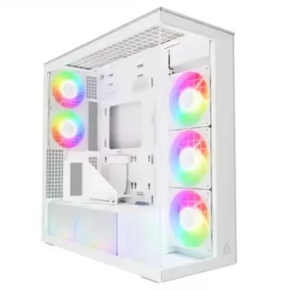 Arctic Xtender (VG White) Case w/ Clear Glass Side and Front, E-ATX, 5x ARGB Fans, ARGB PSU Shroud, Mesh Airflow, GPU Vertical Mount, USB-C 10Gbps