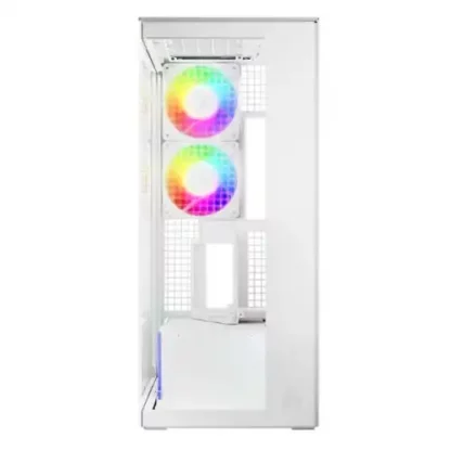Arctic Xtender (VG White) Case w/ Clear Glass Side and Front, E-ATX, 5x ARGB Fans, ARGB PSU Shroud, Mesh Airflow, GPU Vertical Mount, USB-C 10Gbps - Image 2