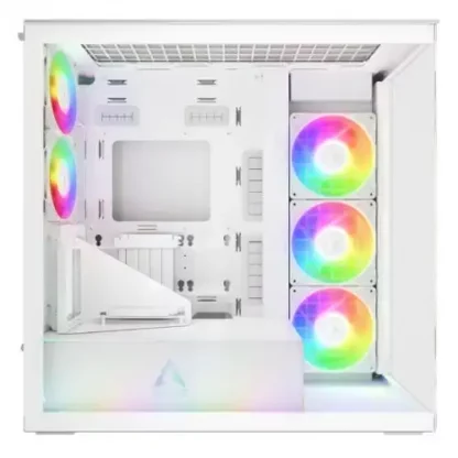 Arctic Xtender (VG White) Case w/ Clear Glass Side and Front, E-ATX, 5x ARGB Fans, ARGB PSU Shroud, Mesh Airflow, GPU Vertical Mount, USB-C 10Gbps - Image 4