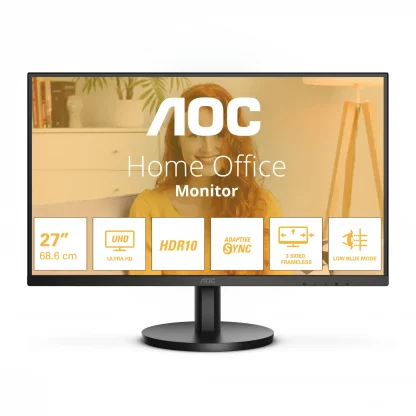 AOC U27B3M 27" 4K Monitor - VA, 3840 x 2160, 60Hz, 4ms, HDMI, DisplayPort - Image 2
