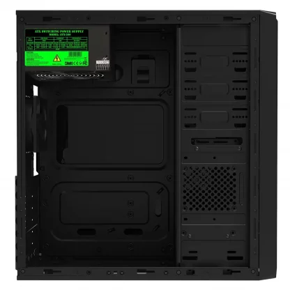 CiT Jet Stream Mid Tower 1 x USB 3.0 / 1 x USB 2.0 Black & Silver Case with 500W PSU - Image 4