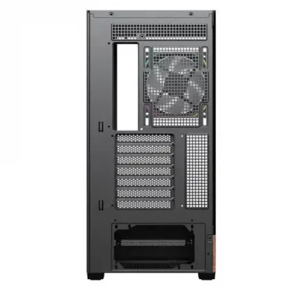 Vida Elegance Black ARGB Gaming Case w/ Glass Side & Front, ATX, Real Wood PSU Shroud, 4x ARGB PWM Fans, Fan Hub & Remote, USB-C 10Gbps, Asus BTF Compatible - Image 5