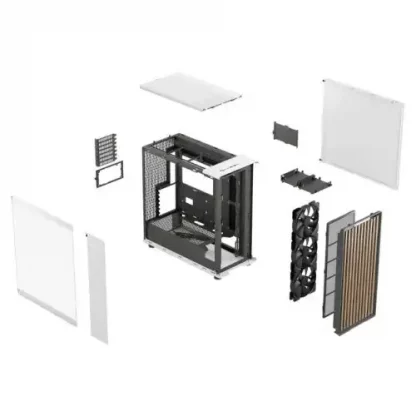 Fractal Design North XL Chalk White (TG Clear) Case w/ Clear Glass Window, E-ATX, 3 PWM Fans, USB-C, Oak Front - Image 16